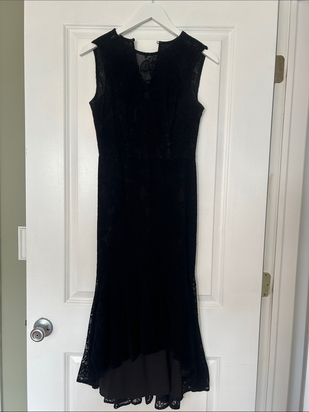 Maggy London Black Lace Mermaid Maxi Dress